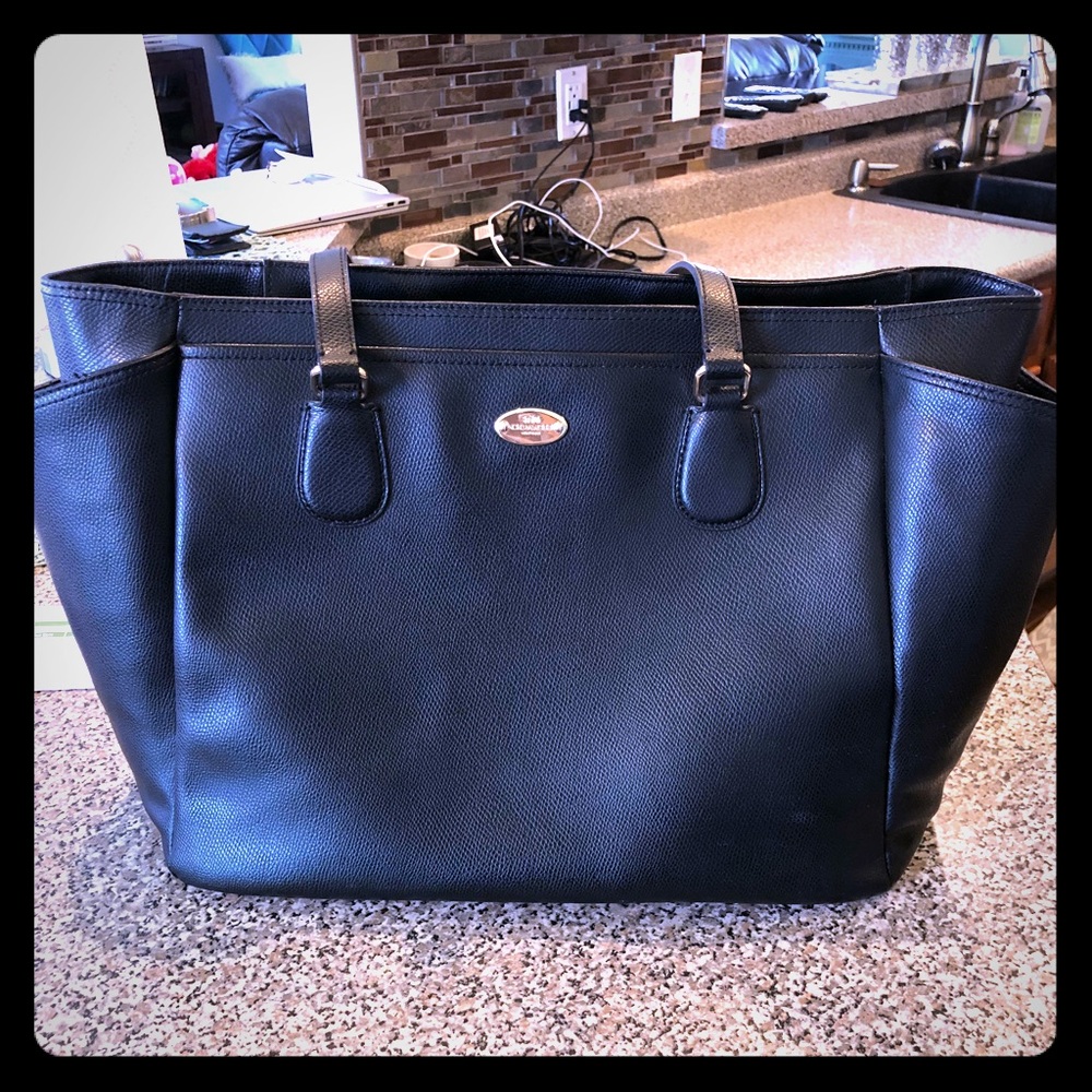Authentic Coach Tote/Diaper Bag - Black Leather